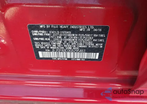 2016 Subaru Crosstrek 2.0I Premium из США, поврежденный, VIN JF2GPABC0G8295461